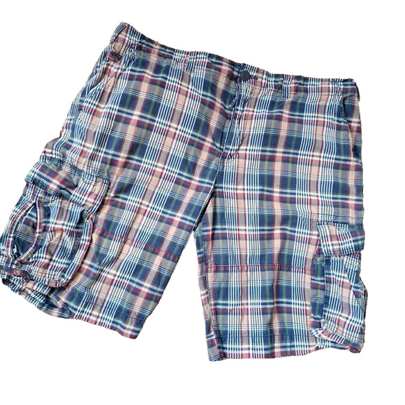 Tommy Hilfiger Other - Y2k Tommy Hilfiger Fall Plaid Cargo Shorts 100% Cotton Men Size 40 Preppy Dad